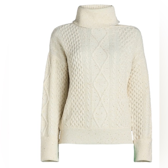 Cream Cable Knit Turtleneck Sweater - Picture 4 of 4